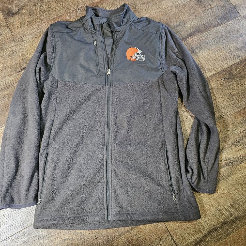 Cleveland Browns NFL Team Apparel Youth XL 18 Gray Fleece Full Zip Jacket